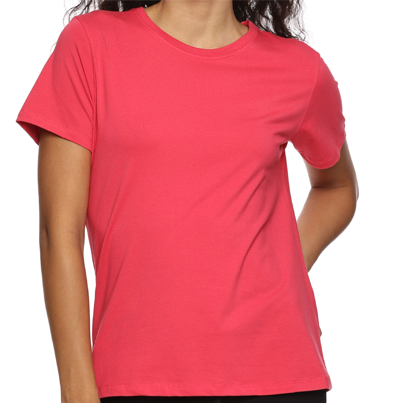 Crew Neck T-Shirt - Coral