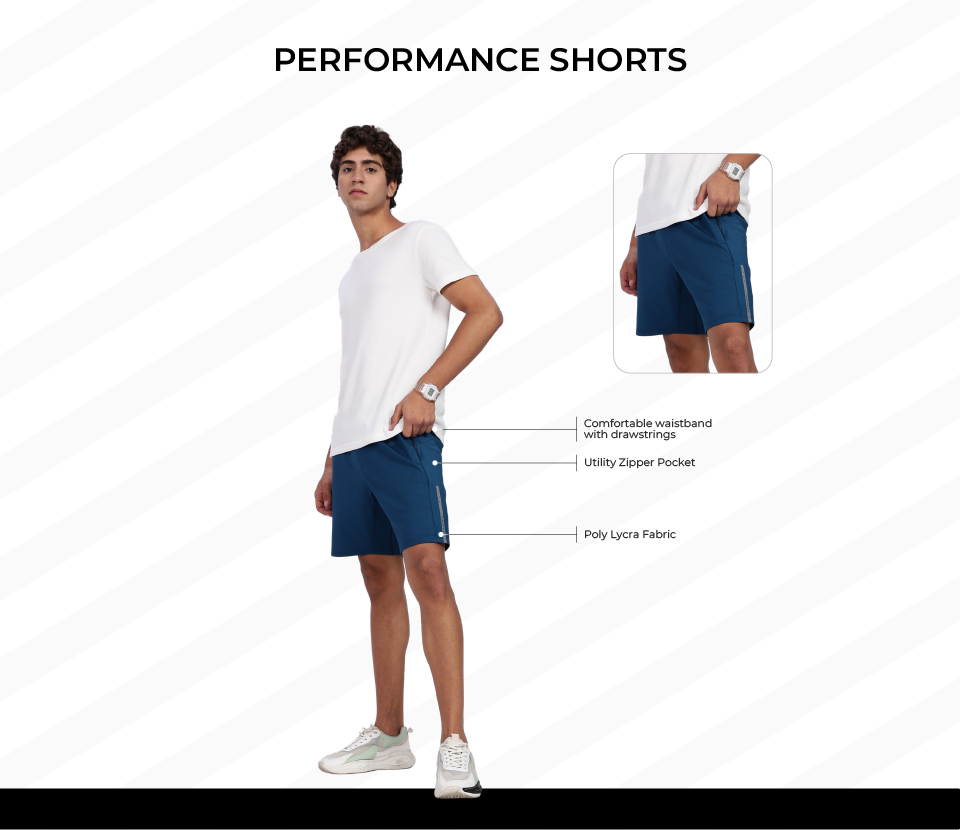 Performance Shorts on model